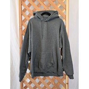 NEW Hanes EcoSmart Hoodie - Mid weight Pullover Sweatshirt - Gray - Size L